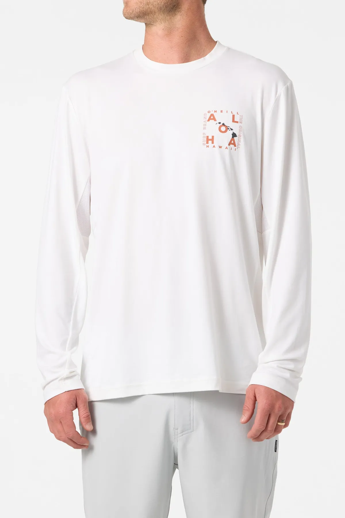 Tees & Tanks^O'Neill Hawaii Layout Upf Ls Shirt Standard Fit Long Sleeve Tee - | white