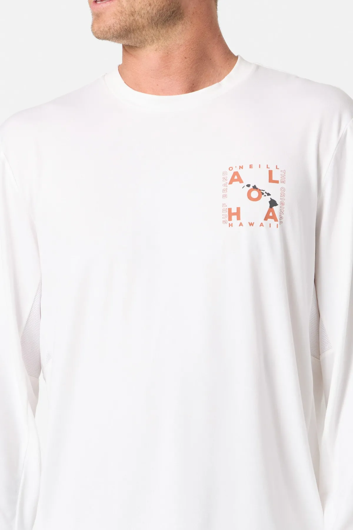 Tees & Tanks^O'Neill Hawaii Layout Upf Ls Shirt Standard Fit Long Sleeve Tee - | white