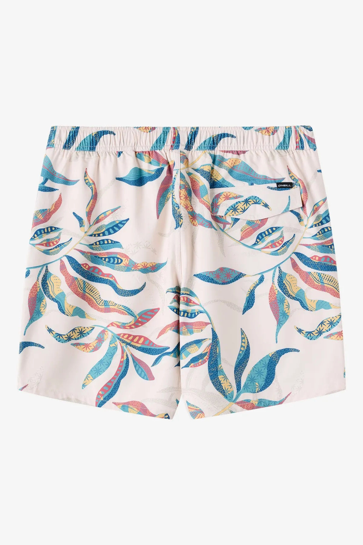 Short Length^O'Neill Hermosa Elastic Waist Lined 17" Swim Trunks Trunks - | cream 3