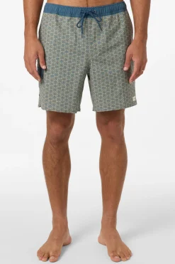 New Arrivals^O'Neill Hermosa Retro 17" Elastic Waist Swim Trunks seagrass