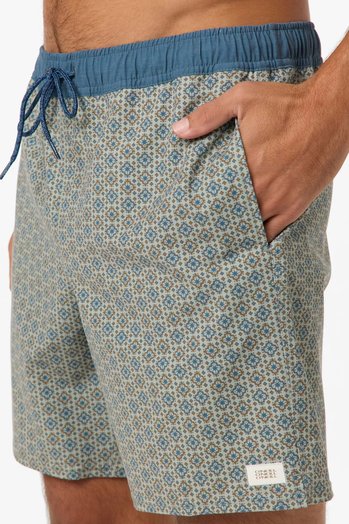 New Arrivals^O'Neill Hermosa Retro 17" Elastic Waist Swim Trunks seagrass