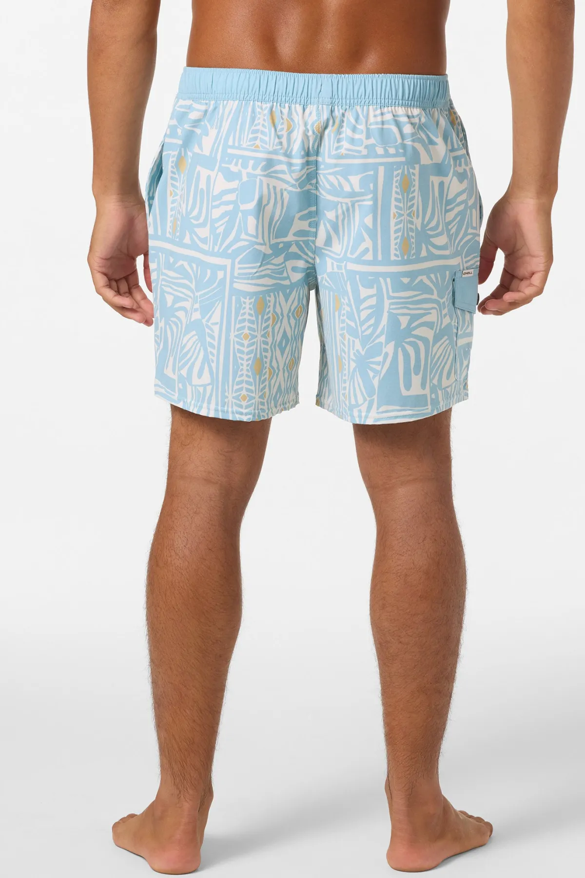 New Arrivals^O'Neill Hermosa Retro 17" Elastic Waist Swim Trunks cream