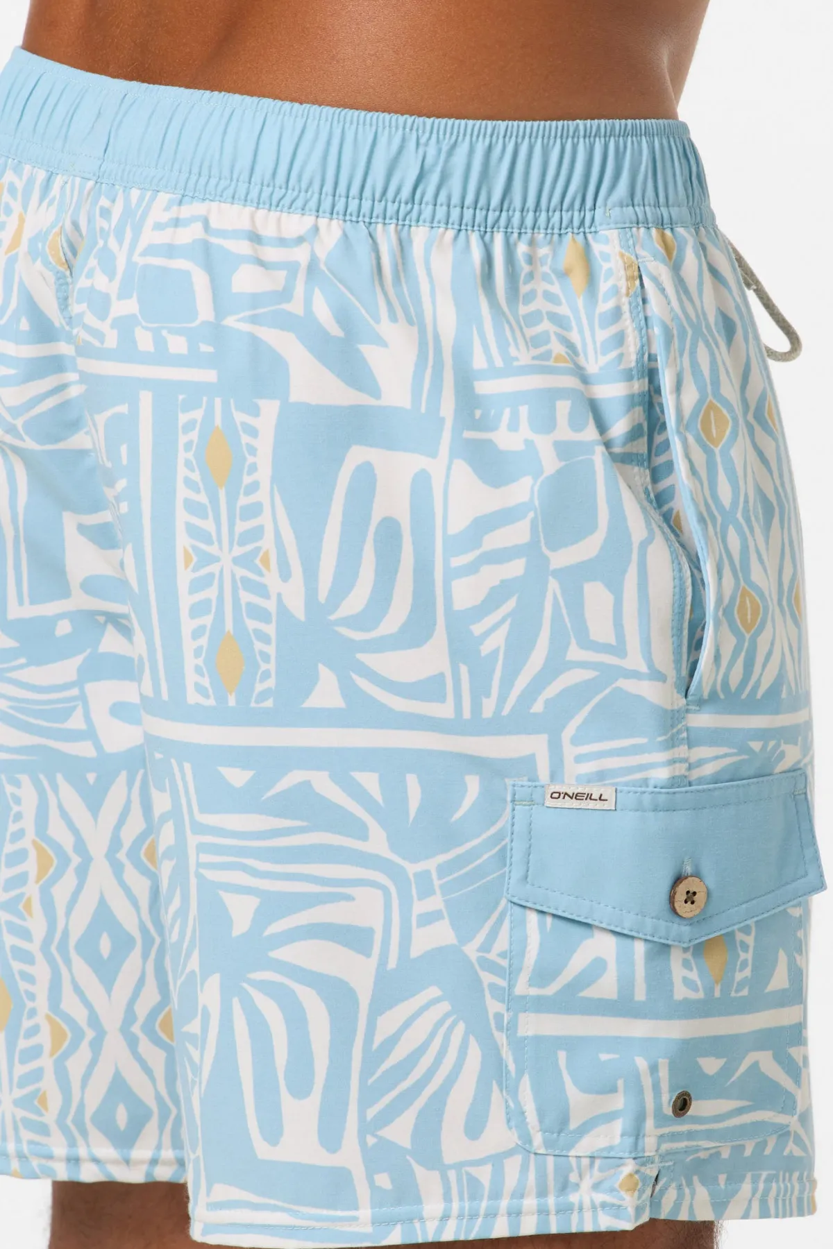 New Arrivals^O'Neill Hermosa Retro 17" Elastic Waist Swim Trunks cream