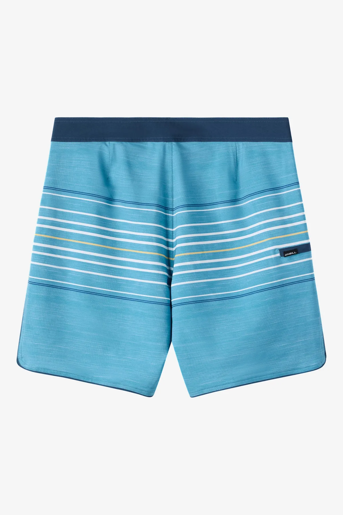Performance|Mid Length^O'Neill Hyperfreak Heat Stripe Scallop 18" Boardshorts - | stormy