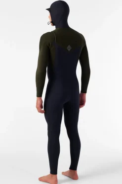 Full Suits^O'Neill Hyperfreak 4/3+MM Chest Zip Full W/hood - Blk/ranger |