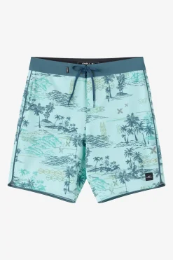 Boardshorts New Arrivals|Mid Length^O'Neill Hyperfreak Mysto Scallop 19" Boardshorts - | canal blue