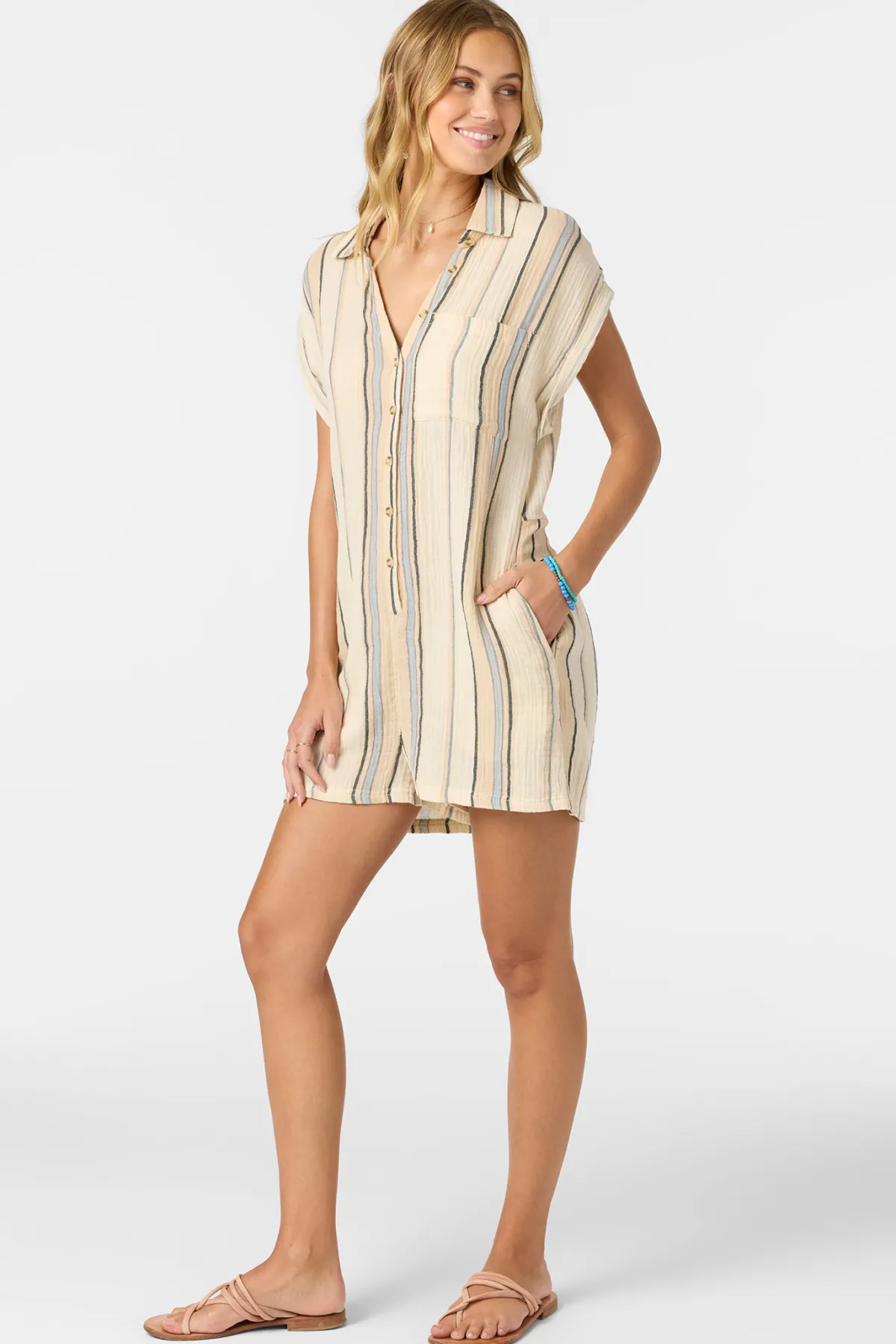 Jumpsuits & Rompers^O'Neill Kamilla Stripe Romper - | tapioca