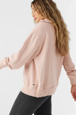 Sweaters, Hoodies & Fleece^O'Neill Karma Mock Zip Crew Neck Fleece - | rose dust