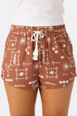 Bottoms^O'Neill Keagan Abstract Beach Shorts - | rustic brown