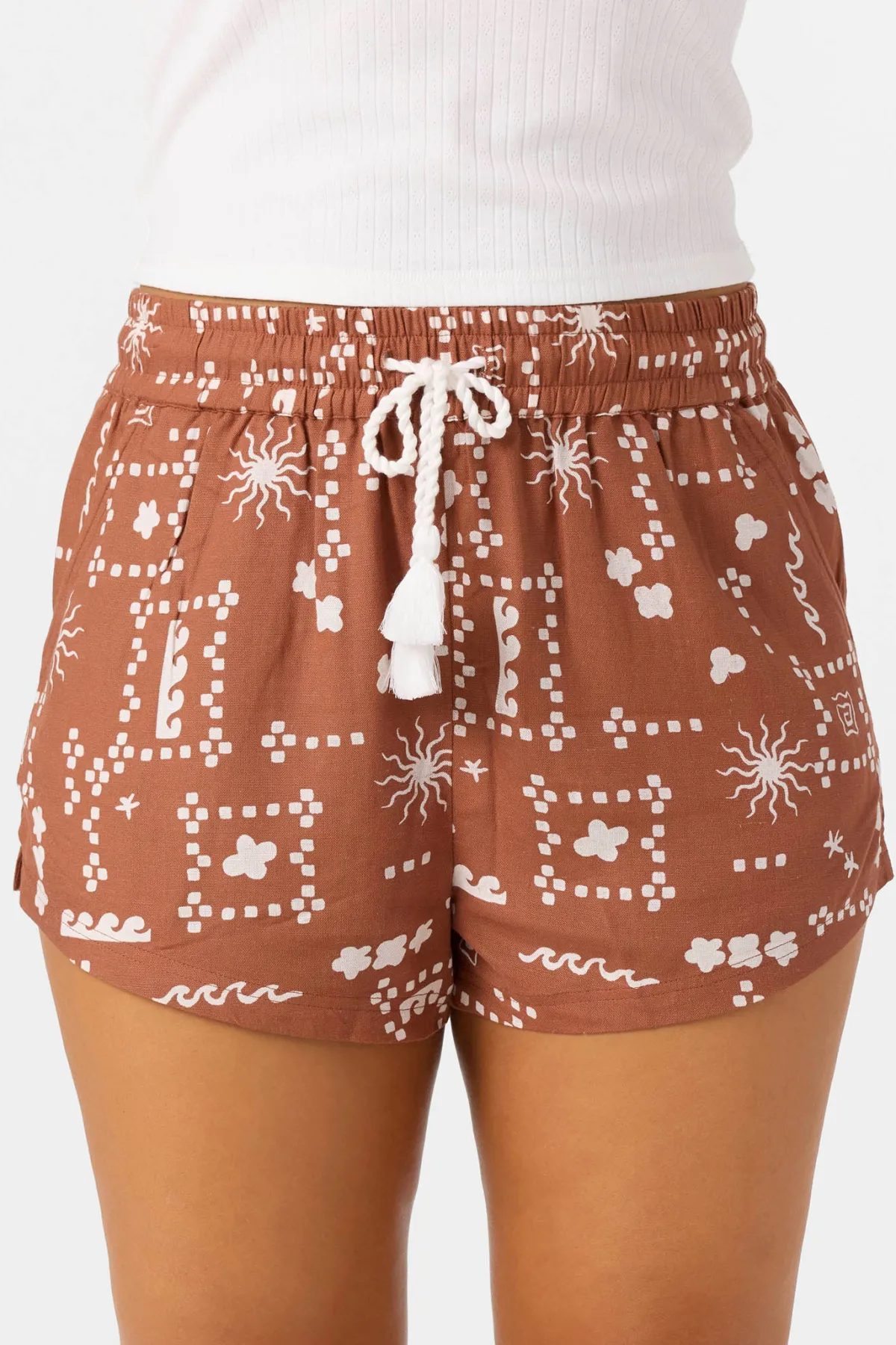 Bottoms^O'Neill Keagan Abstract Beach Shorts - | rustic brown