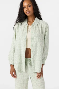 Tops^O'Neill Leni Relaxed Geo Long Sleeve Top - | seafoam