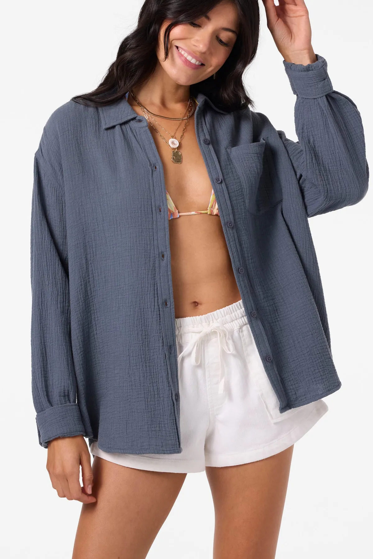 Tops^O'Neill Leni Relaxed Long Sleeve Top - | slate