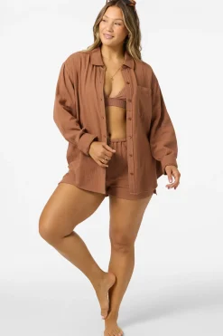 Matching Sets|New Arrivals^O'Neill Leni Relaxed Long Sleeve Top carob brown