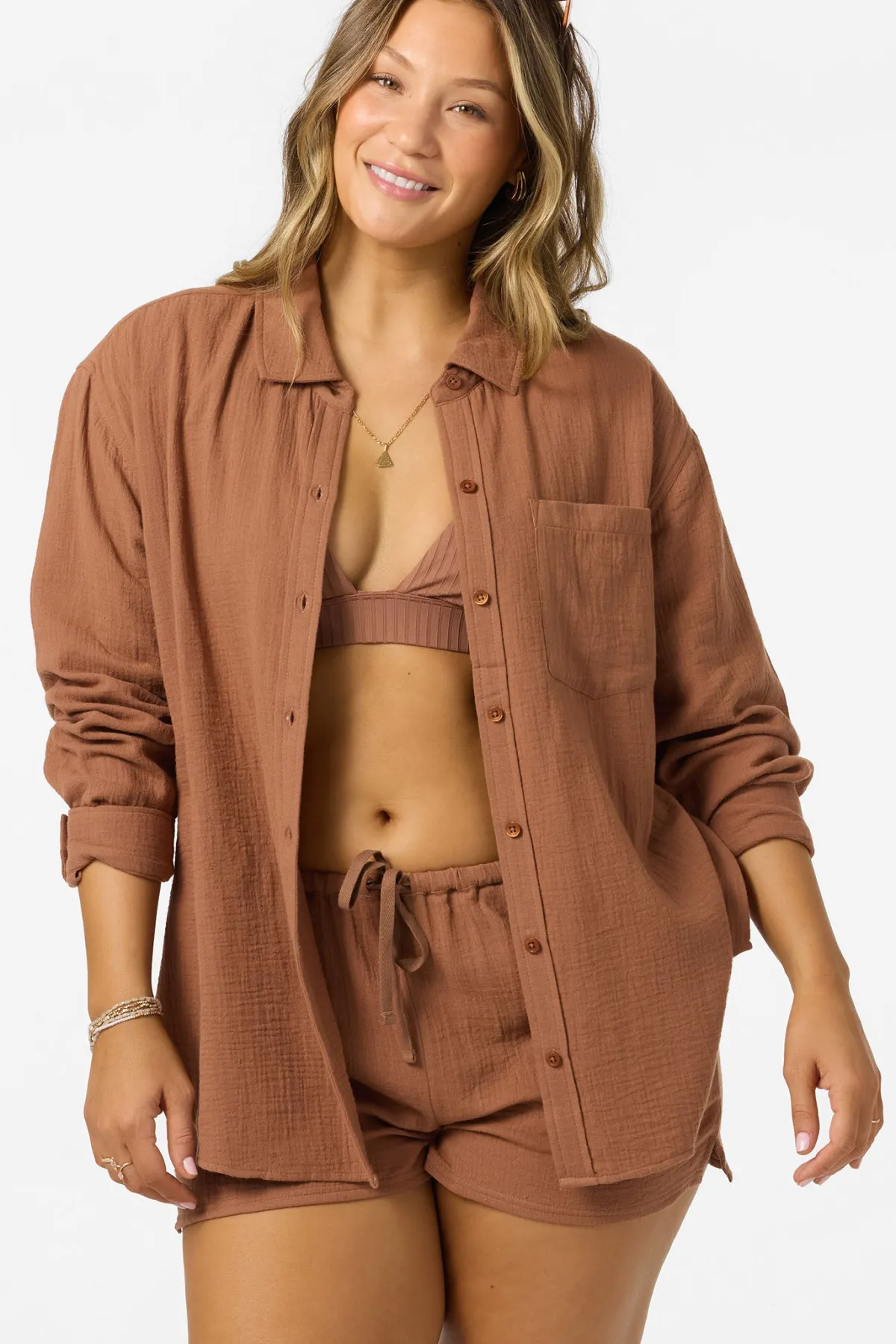 Matching Sets|New Arrivals^O'Neill Leni Relaxed Long Sleeve Top carob brown
