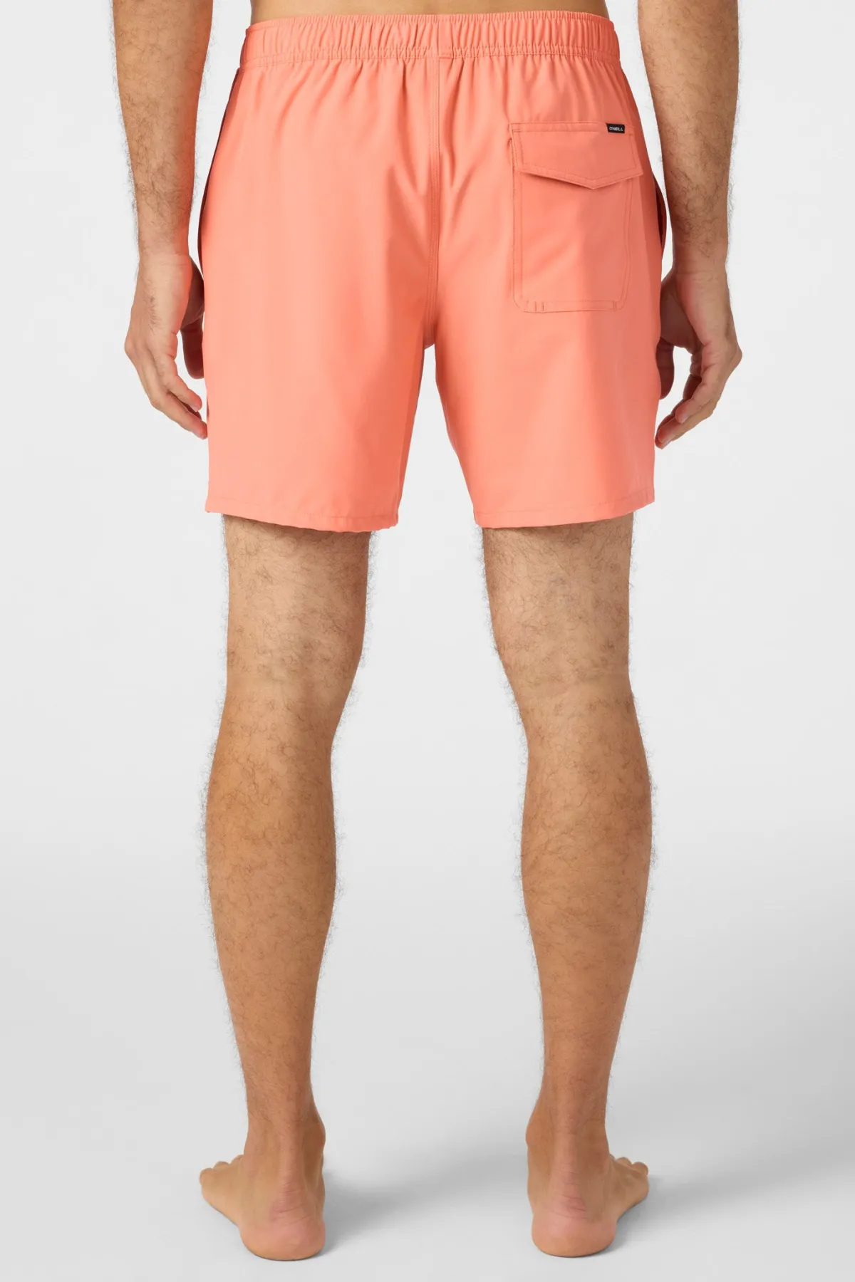 Short Length^O'Neill Lennox Hermosa Solid 17" Swim Trunks Trunks - | peach echo