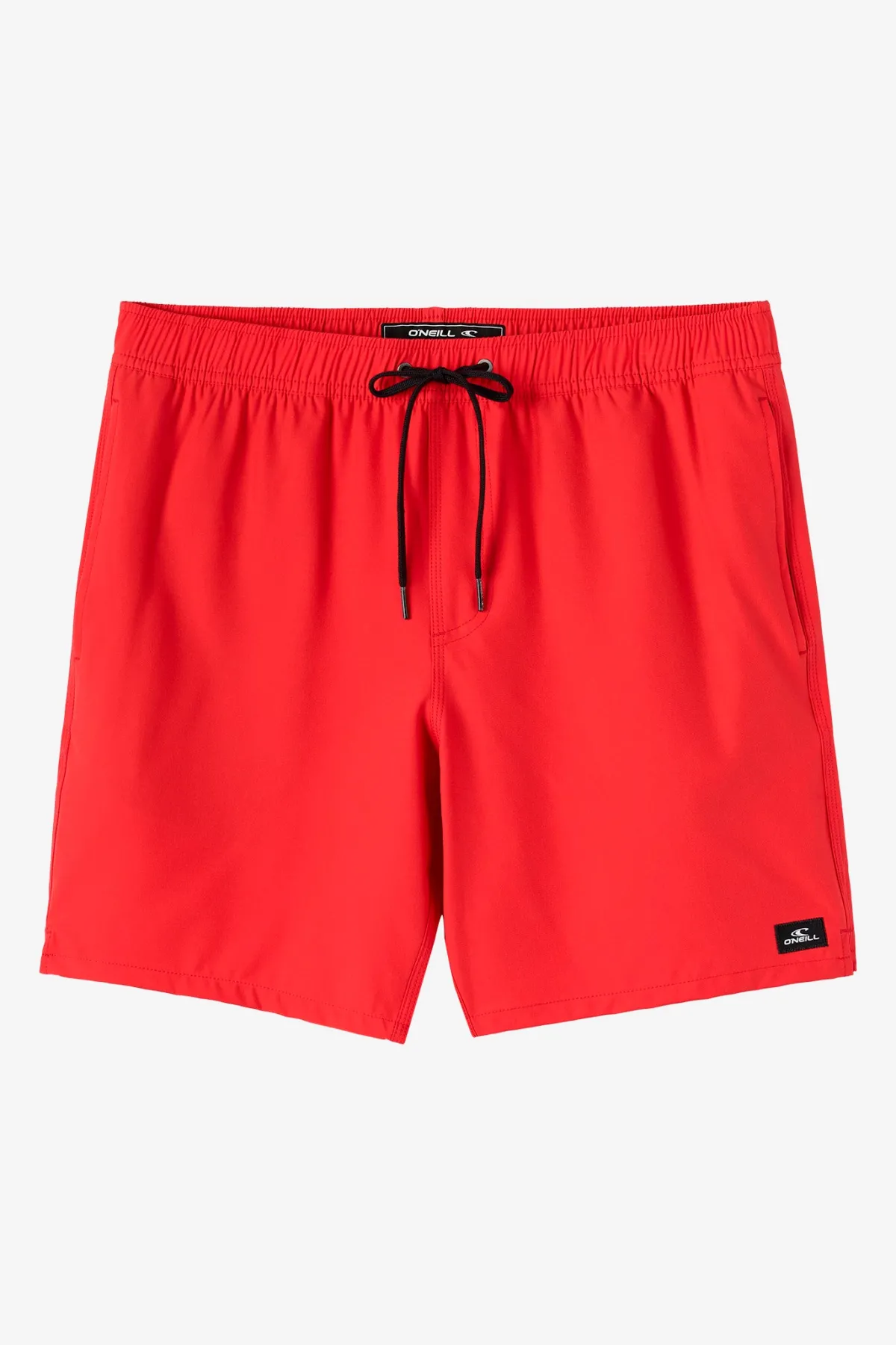 Short Length^O'Neill Lennox Hermosa Solid Elastic Waist 17" Swim Trunks Trunks - | chili pepper