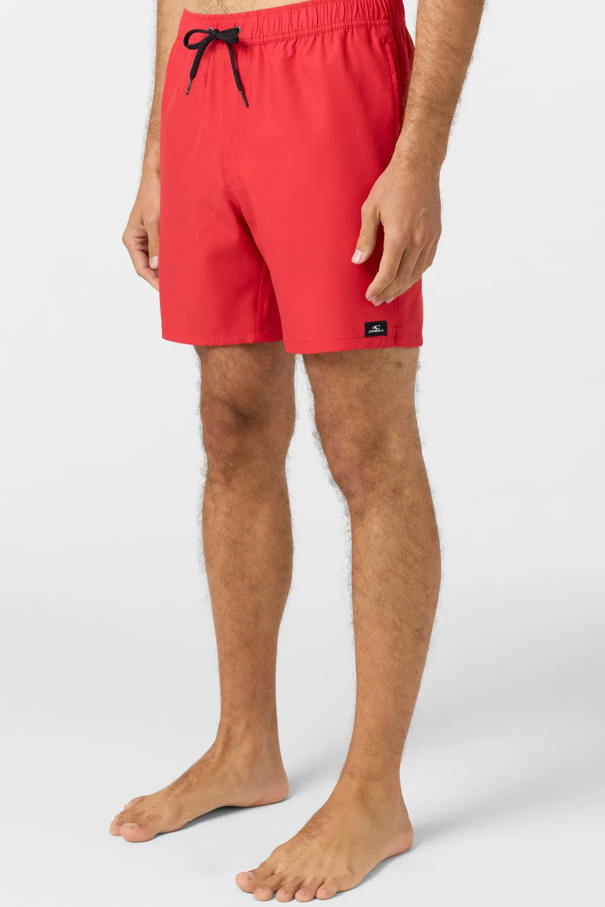 Short Length^O'Neill Lennox Hermosa Solid Elastic Waist 17" Swim Trunks Trunks - | chili pepper
