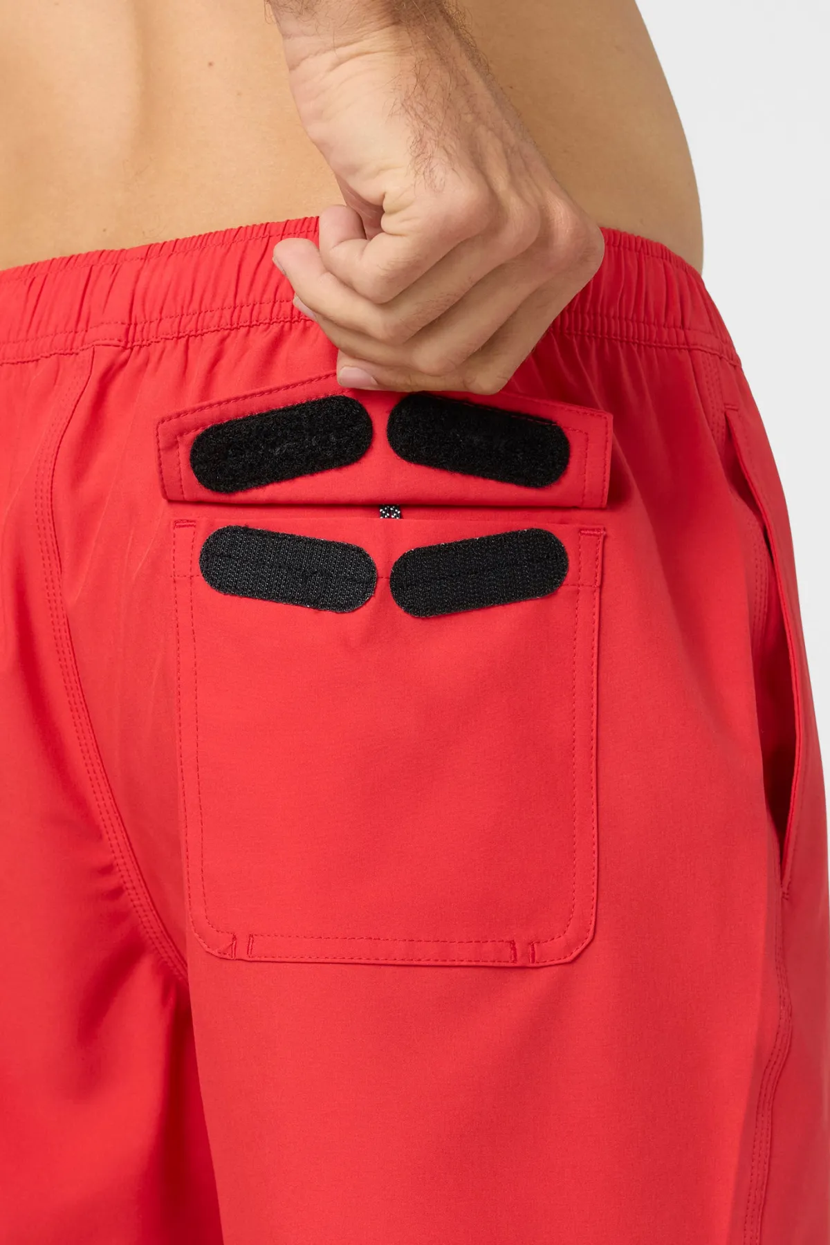 Short Length^O'Neill Lennox Hermosa Solid Elastic Waist 17" Swim Trunks Trunks - | chili pepper