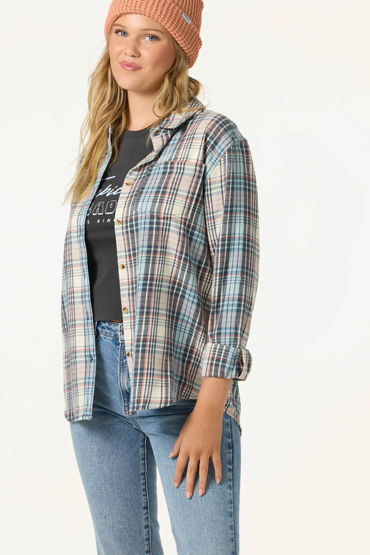 Tops^O'Neill Logan Flannel Long Sleeve Top - | tourmaline
