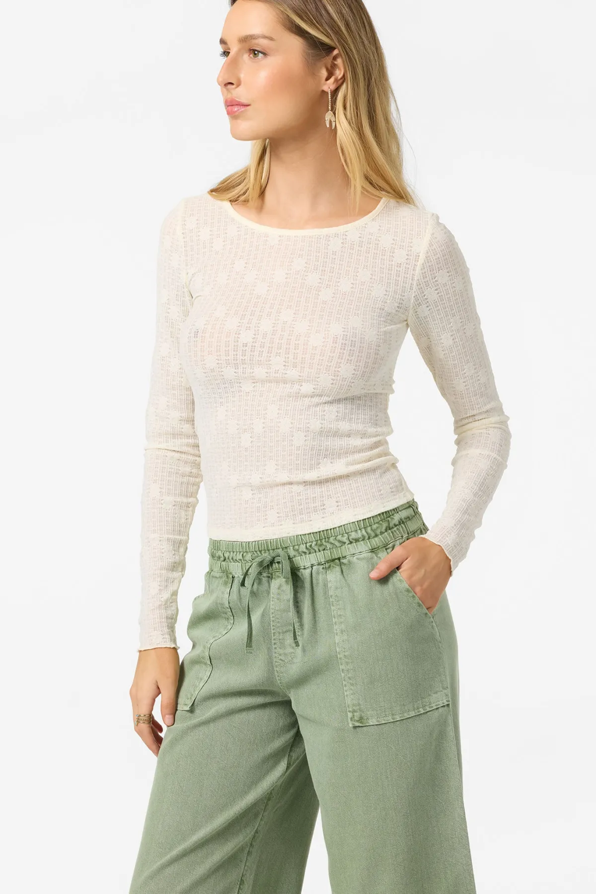 New Arrivals|Tops^O'Neill Marliz Lace Top Long Sleeve Top - | winter white