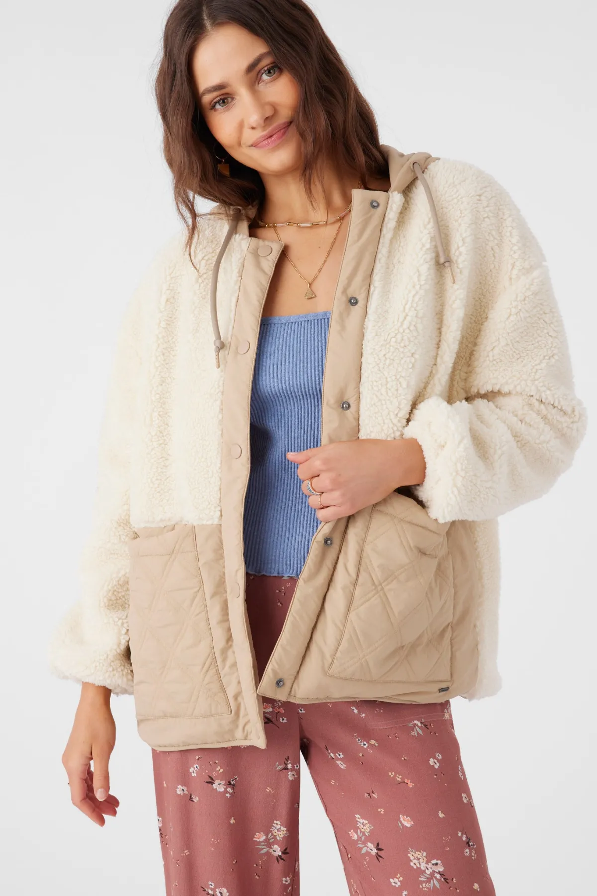 Jackets^O'Neill Meena High Pile Fleece Quilted Jacket - | nomad