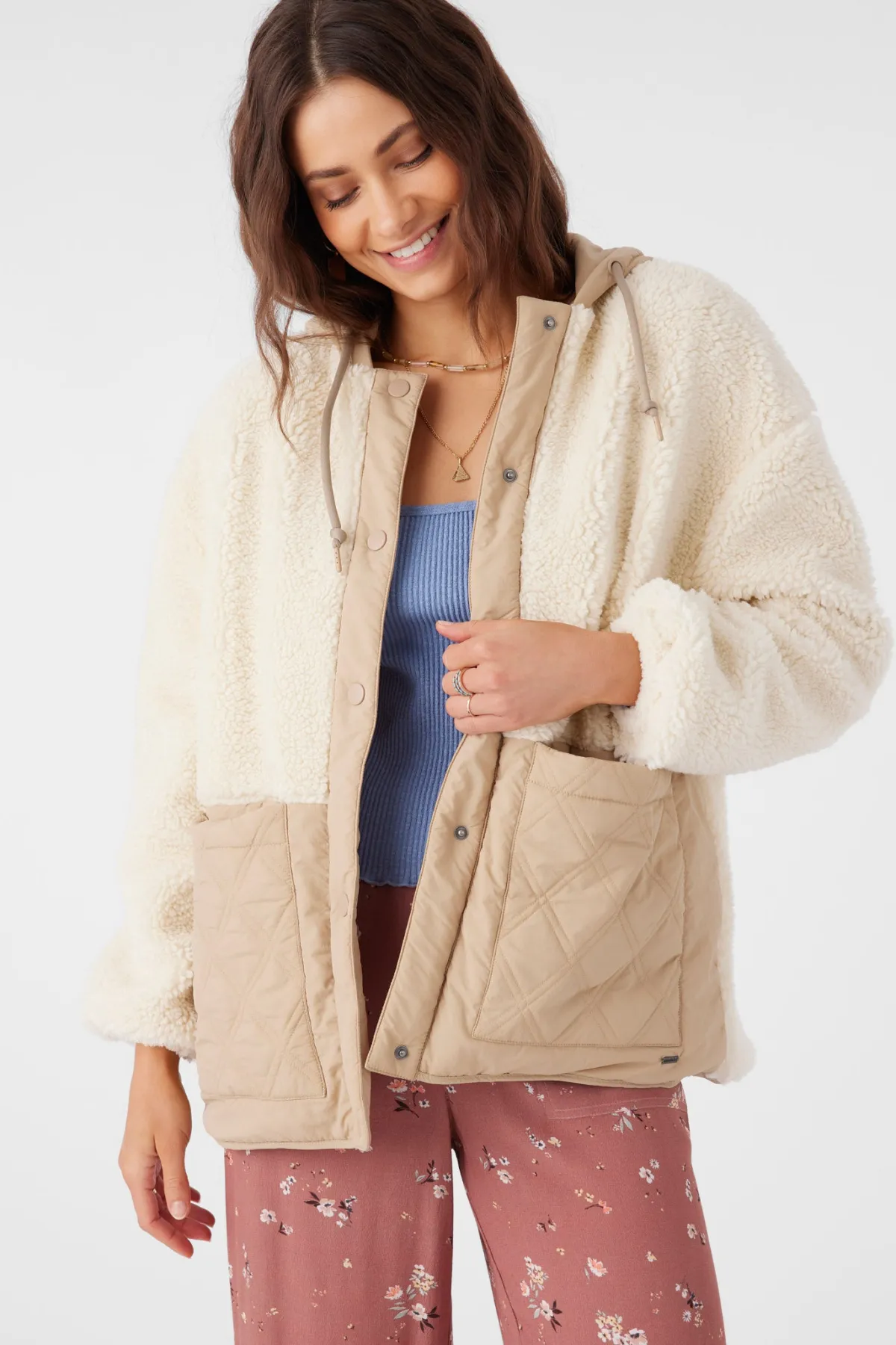 Jackets^O'Neill Meena High Pile Fleece Quilted Jacket - | nomad
