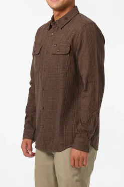 Shirts & Flannels^O'Neill Midland Flannel Standard Fit Long Sleeve Shirt - | dark khaki