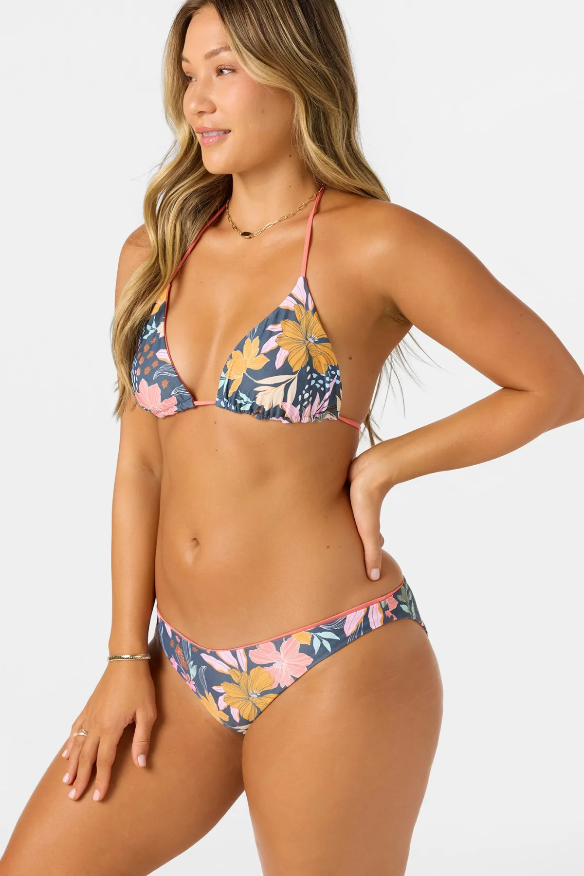 Bikini Bottoms^O'Neill Mila Floral Rockley Revo Medium Bottoms - | slate