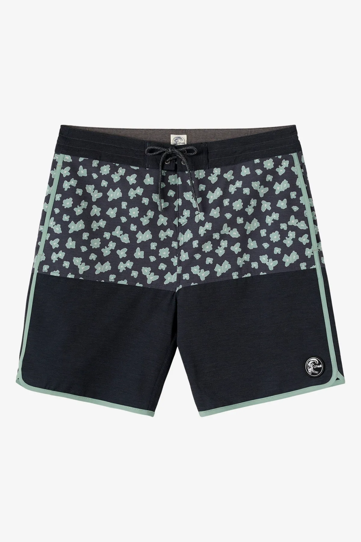 Short Length^O'Neill O'Riginals Block Scallop Cruzer 18" Boardshorts - | black