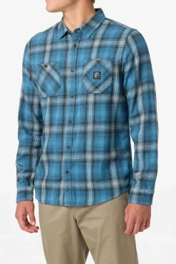 Shirts & Flannels^O'Neill O'Riginals Clashed Flannel Standard Fit Long Sleeve Shirt - | aegean blue
