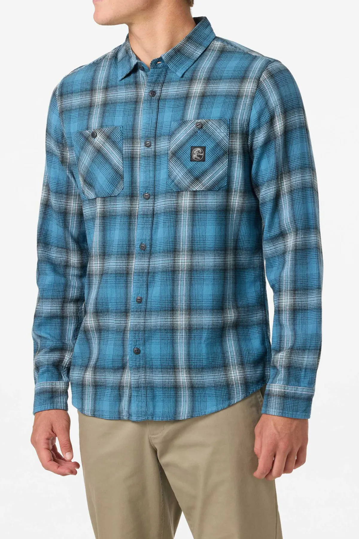 Shirts & Flannels^O'Neill O'Riginals Clashed Flannel Standard Fit Long Sleeve Shirt - | aegean blue