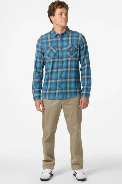 Shirts & Flannels^O'Neill O'Riginals Clashed Flannel Standard Fit Long Sleeve Shirt - | aegean blue