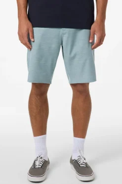 New Arrivals^O'Neill Portola Slub Check 20" Hybrid Shorts stone blue