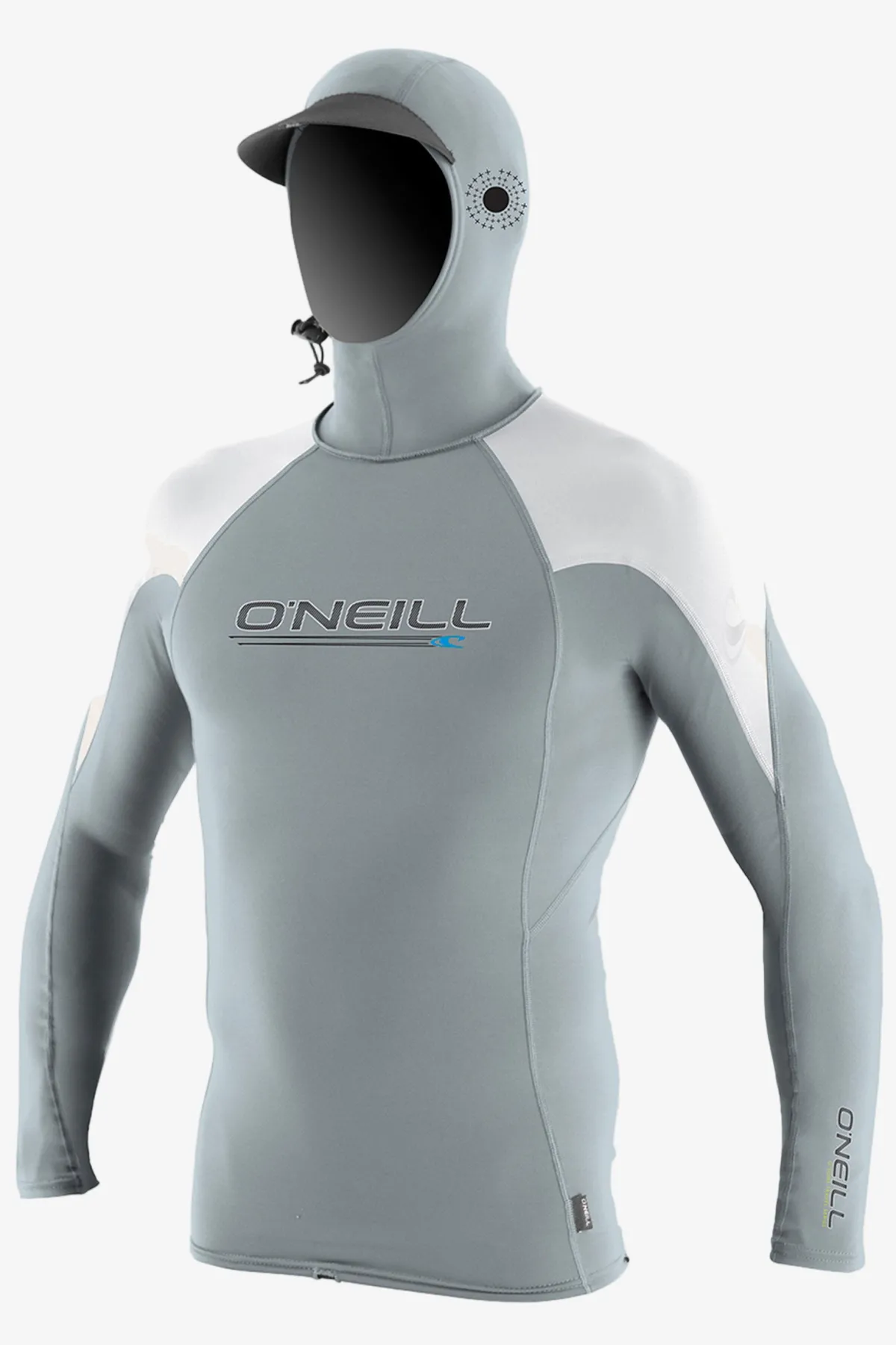 Uv Sun Protection & Rash Guards^O'Neill Premium O'zone Long Sleeve Rashguard W/hood - | coolgry/wht/wht