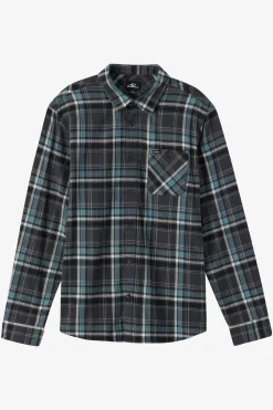 Shirts & Flannels^O'Neill Redmond Plaid Flannel Standard Fit Long Sleeve Shirt graphite