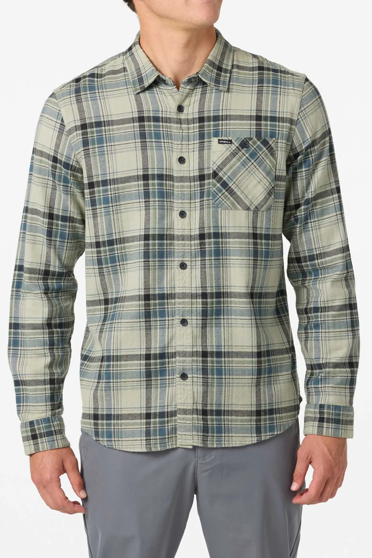 Shirts & Flannels^O'Neill Redmond Plaid Flannel Standard Fit Long Sleeve Shirt - | sage