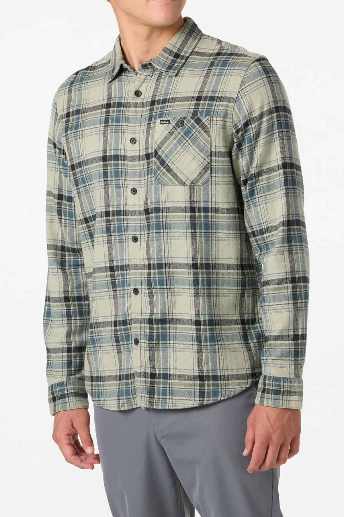 Shirts & Flannels^O'Neill Redmond Plaid Flannel Standard Fit Long Sleeve Shirt - | sage