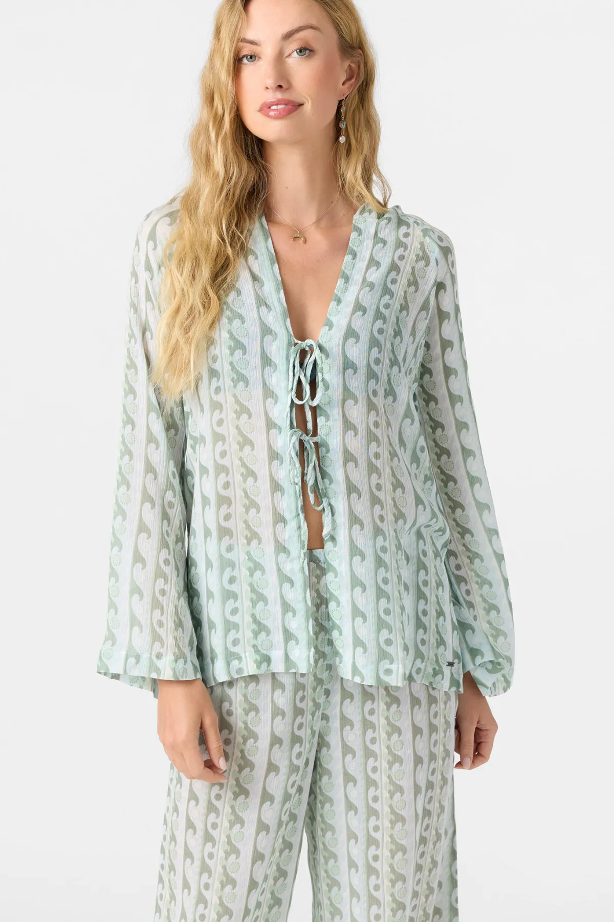 Swim Cover-Ups^O'Neill Regina Hoodie Printed Top - | starlight blue