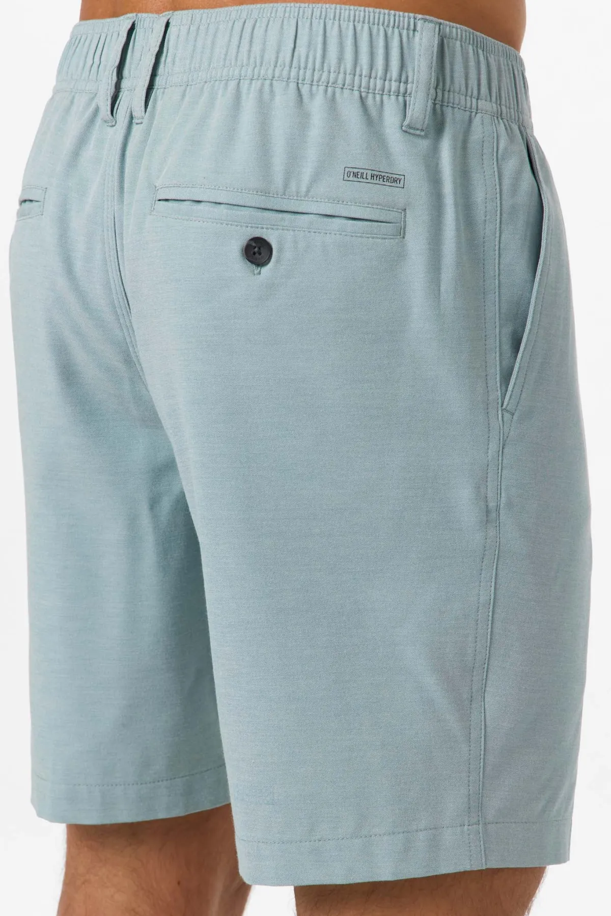Shorts^O'Neill Reserve Light Check Elastic Waist 18" Hybrid Shorts stone blue