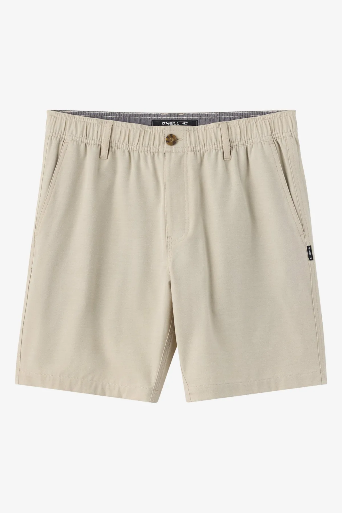 Shorts^O'Neill Reserve Light Check Elastic Waist 18"'' Hybrid Shorts - | lt khaki