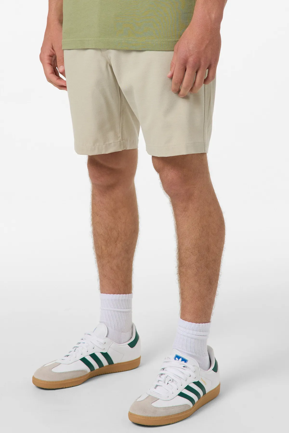 Shorts^O'Neill Reserve Light Check Elastic Waist 18"'' Hybrid Shorts - | lt khaki