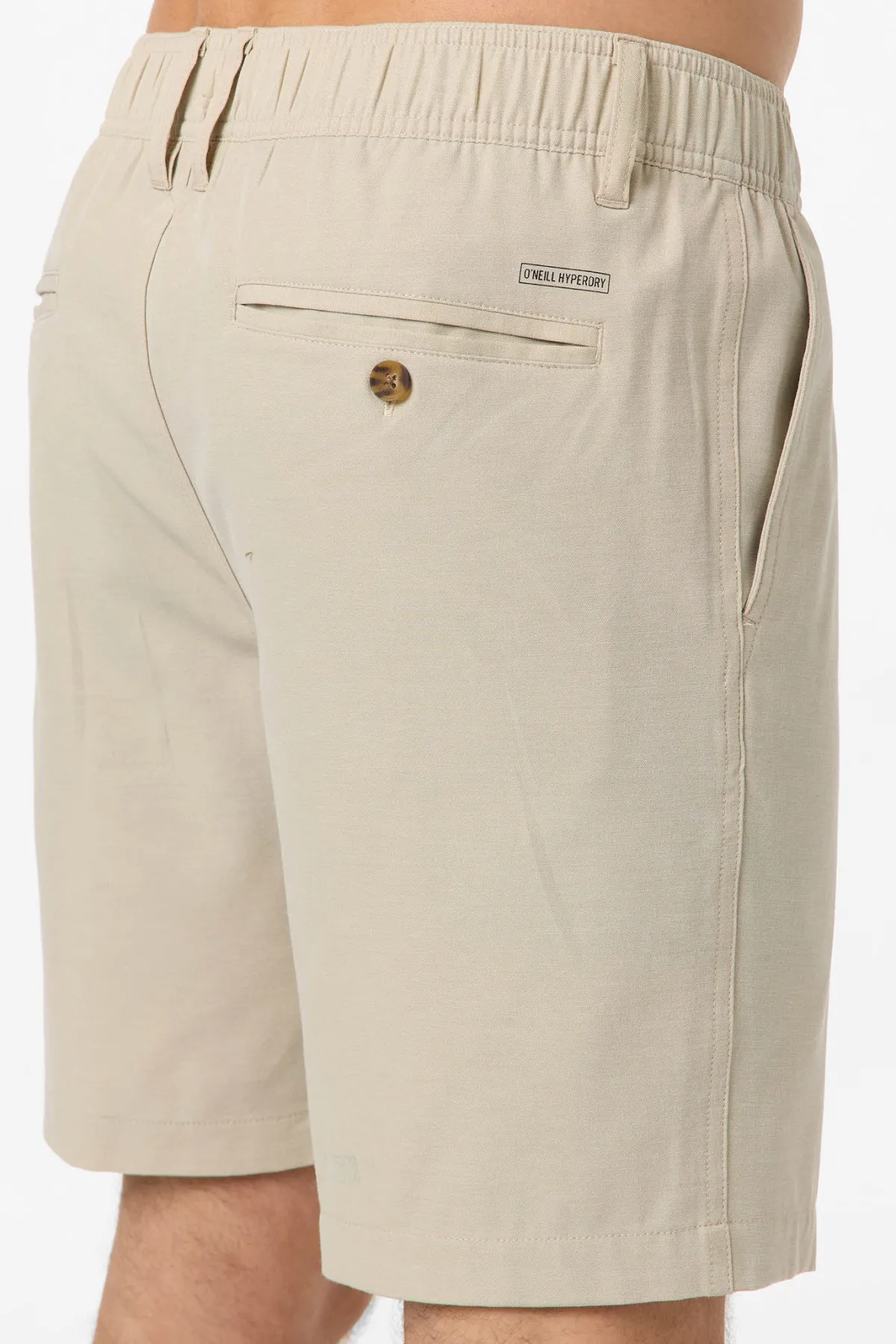 Shorts^O'Neill Reserve Light Check Elastic Waist 18"'' Hybrid Shorts - | lt khaki
