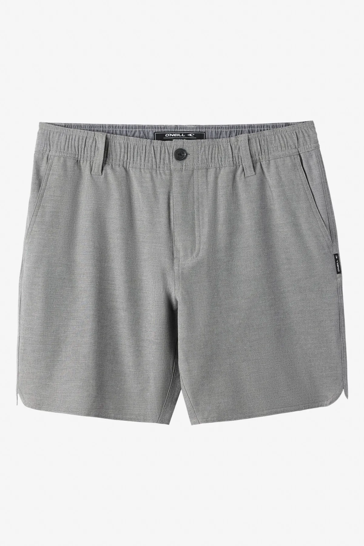 Shorts^O'Neill Reserve Light Check Scallop Elastic Waist 18" Hybrid Shorts - | graphite