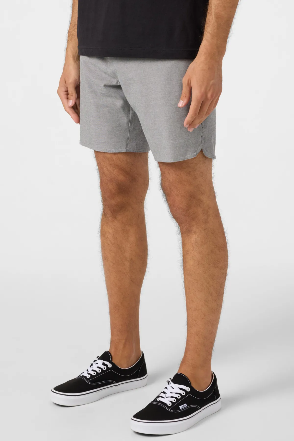 Shorts^O'Neill Reserve Light Check Scallop Elastic Waist 18" Hybrid Shorts - | graphite