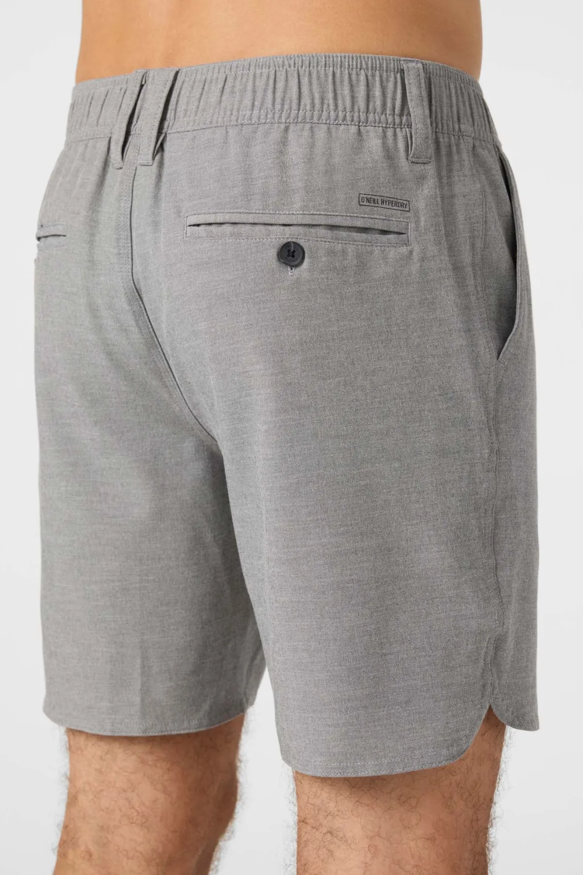 Shorts^O'Neill Reserve Light Check Scallop Elastic Waist 18" Hybrid Shorts - | graphite