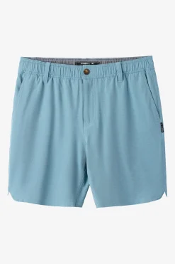 Shorts^O'Neill Reserve Light Check Scallop Elastic Waist 18" Hybrid Shorts - | indigo