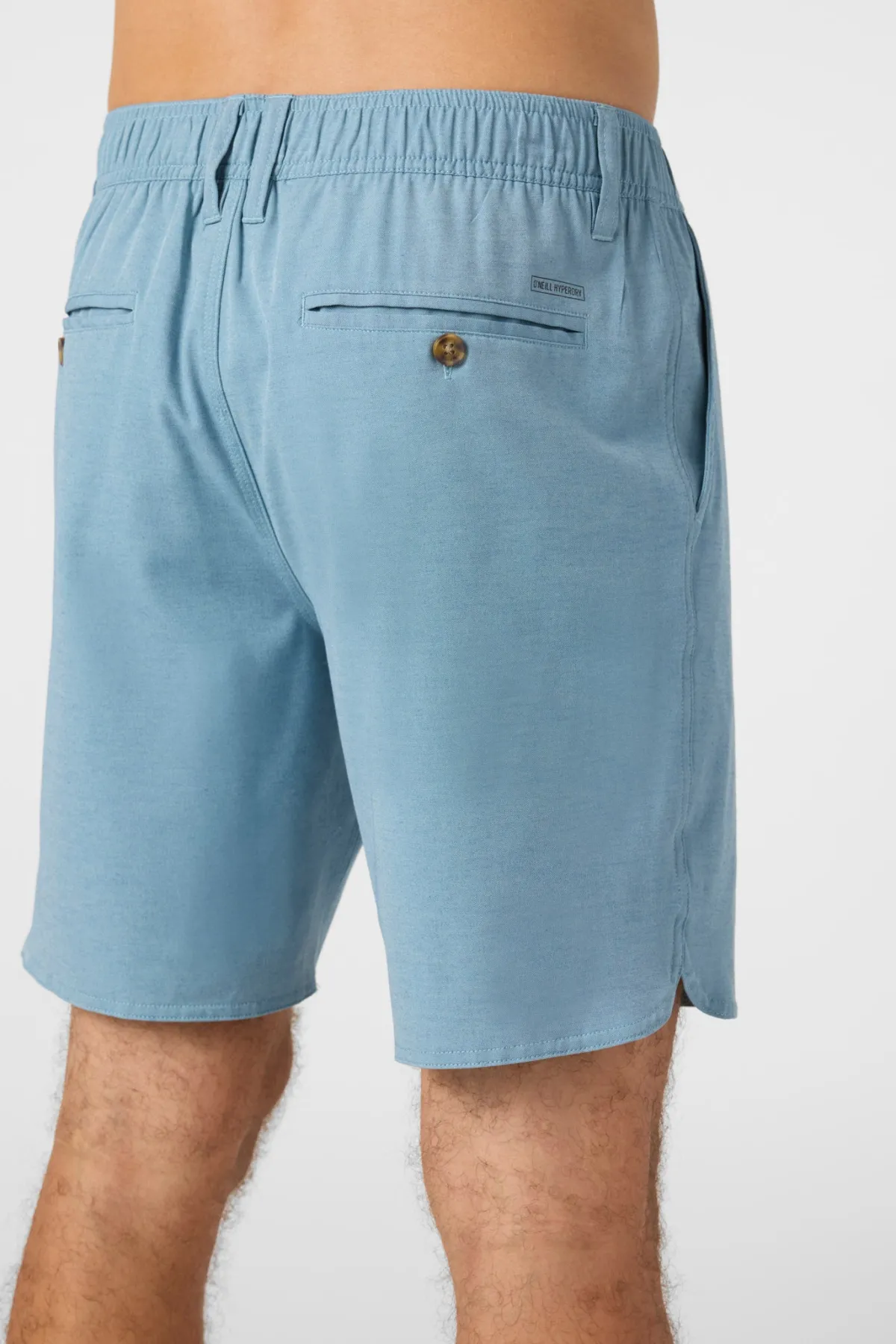 Shorts^O'Neill Reserve Light Check Scallop Elastic Waist 18" Hybrid Shorts - | indigo