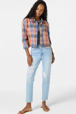 Tops^O'Neill Roy Flannel Long Sleeve Top desert sand