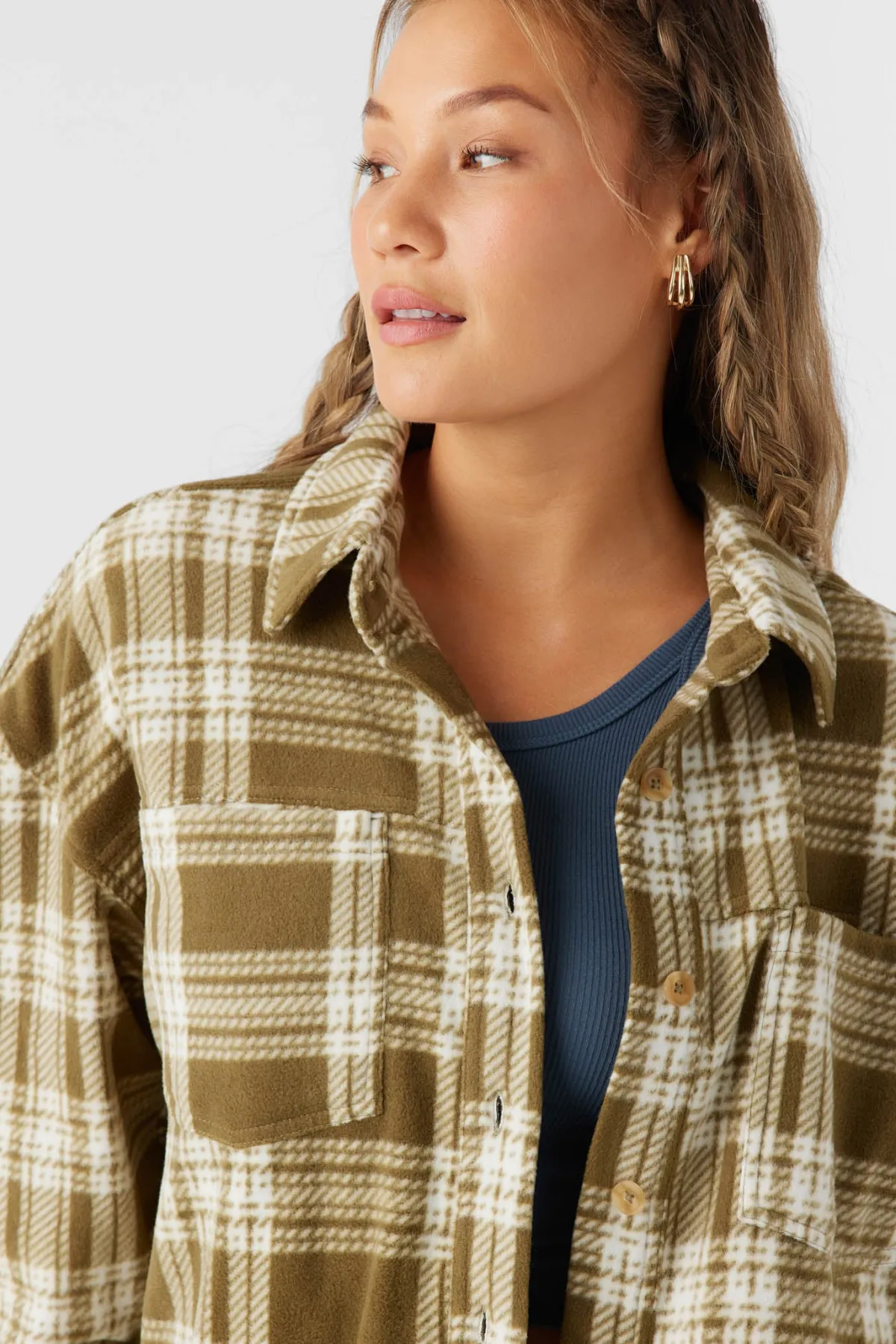 Sweaters, Hoodies & Fleece^O'Neill Rune Superfleece Oversized Fit Shacket military olive