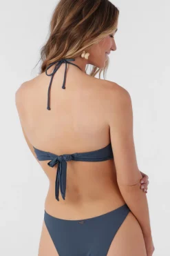 Bikini Tops^O'Neill Saltwater Solids Embry Halter Top - | slate